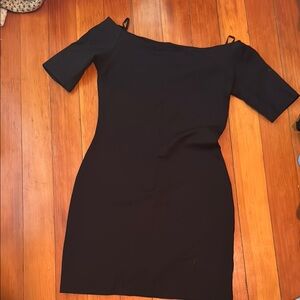 Talula Black Off-Shoulder Long Sleeve Dress